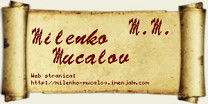 Milenko Mučalov vizit kartica